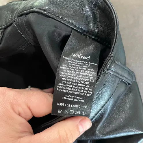 Wilfred The Melina Vegan Black Leather Wide Leg Pants Size 6