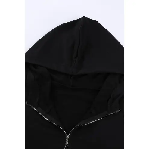 LEOPARD PRINT QUARTER ZIP PULLOVER POCKETED HOODIE SIZE XL (16