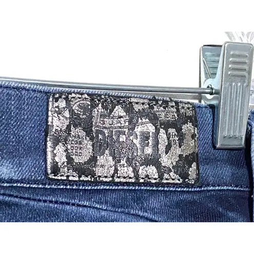 Diesel Jeans Getlegg Slim Skinny Low Waist Womens 27 Distressed Whiskered Grunge