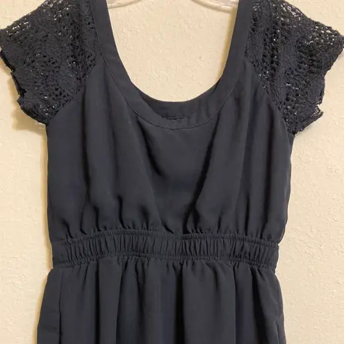 BCBGeneration Little Black Cocktail Dress Lace Sleeve Size XS