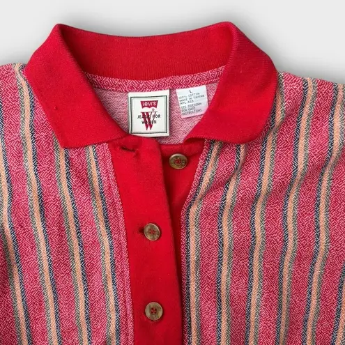 Levi Strauss & CO. VTG 90s Levi's Red Tab Heritage Southwest Striped Knit Button Up Cardigan Size L
