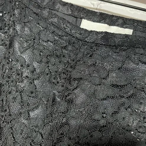 Petite Sophisticate Vintage Black Lace Flare Lined Trousers Si Fabulous