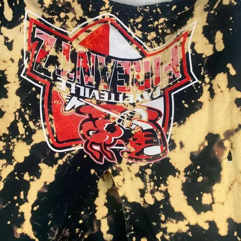 Fayetteville Fireantz Cropped Cotton Tee Bleach Splatter Crop Top M Size M