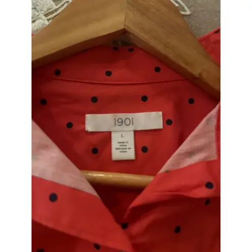1901 Women's Button Down Shirt, L, Red