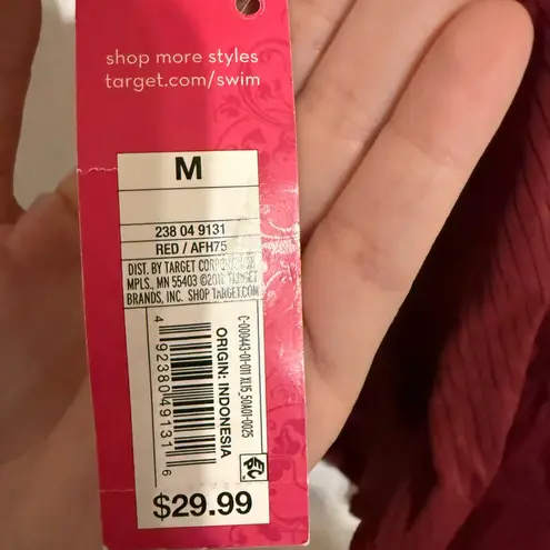 Target NWT Burgundy Ribbed One Piece  Swimsuit