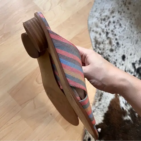 Madewell  The Ruthie Crisscross Mule In Rainbow‎ Stripe Size 8