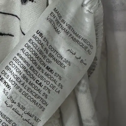 Soma Large Holiday Ornament 2 Piece Pajama Set Silver Gold Soft Cotton Knit