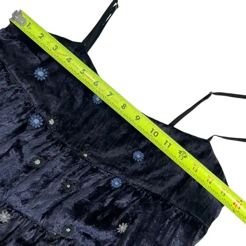 Urban Outfitters UO Kimchi Blue Alice Embroidered Velvet Mini Babydoll Dress