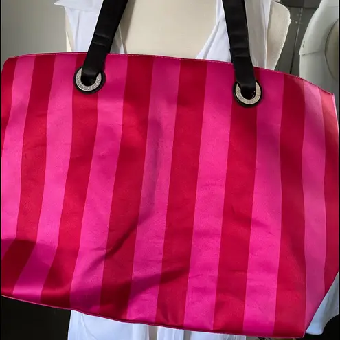 Victoria's Secret Victoria’s Secret LIMITED EDITION Bling Red Striped Tote Bag