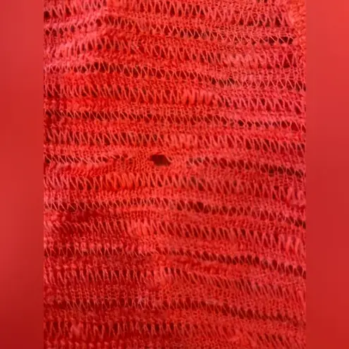 Free People  Red Knit Sweater Top Size Medium Short Sleeve‎