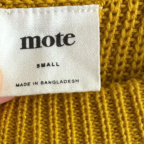 Mote Women's Mustard Yellow Knit Pullover 3/4 Sleeve Casual Sweater S