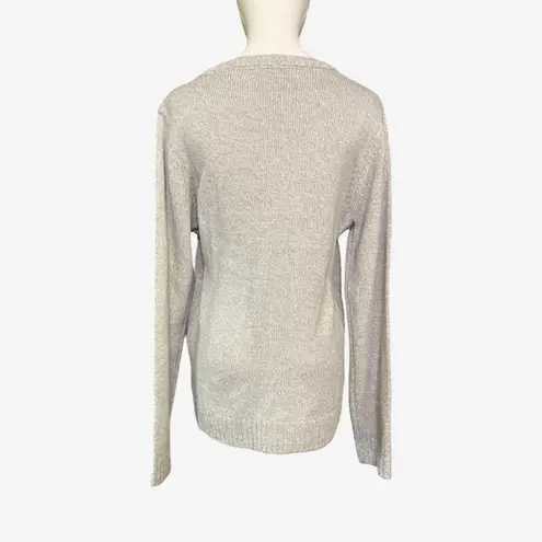 Karen Scott Plus PXL Polar Bear Christmas Sweater Glitter Santa Hat Gray