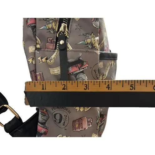 Lounge Fly Harry Potter Relics Tattoo Allover Print Backpack Faux Leather Gray