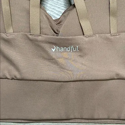 Handful Double Down Wireless Comfort Padded Sports Bra Brown Tan Size XL