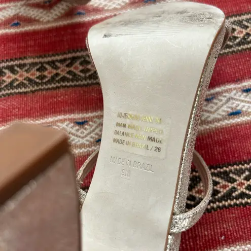 AQUA  x Maeve Reilly Women's “Jenni Strap” Gold Strappy Heels Size 9