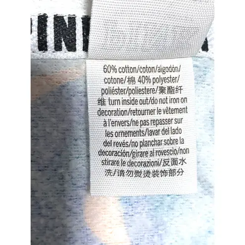 Pink Victorias Secret Spellout Zip Hoodie Jacket XS Tropical Palms Neon Dog Logo Blue