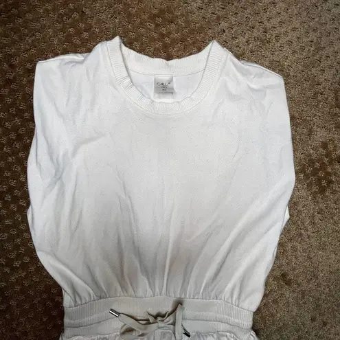 Calia Carrie Underwood Off White Extended Shoulder Midi Dress SZ XS Neutral