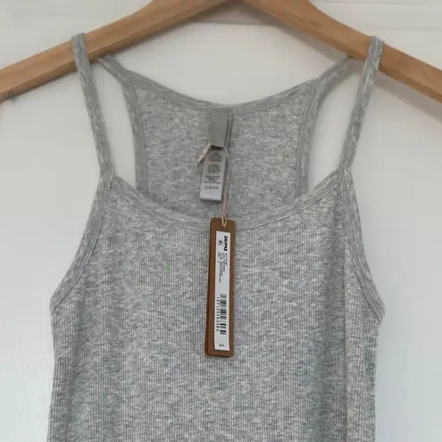 SKIMS Cotton Rib Long Cami Dress in Light Heather Grey, Size Small