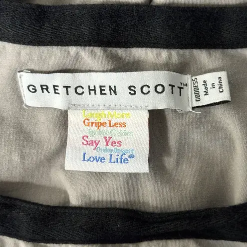 Gretchen Scott Shirt Womens XXL Goddess Gray Black Tunic Neutral Minimalist