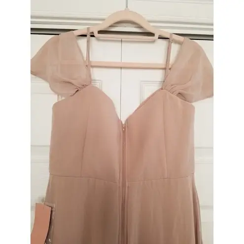 Birdy Grey Spence Chiffon Dress Gown Taupe Bridesmaid, Prom, Wedding Size M