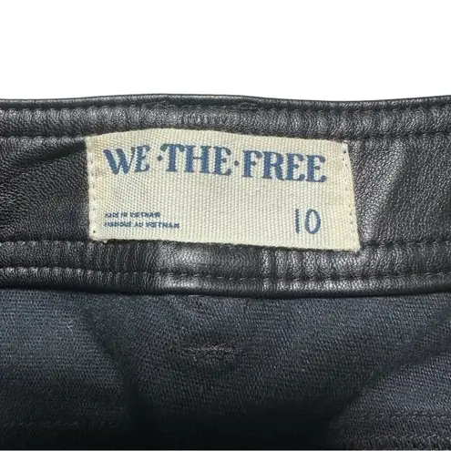 Free People Black Vegan Faux Leather Womens Skinny Jeans Size 10