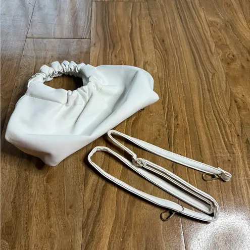 Elegant White Ruched Handle Bag