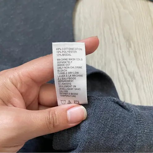 James Perse V Neck Long Sleeve Pullover Sweater Blue Gray (Small)