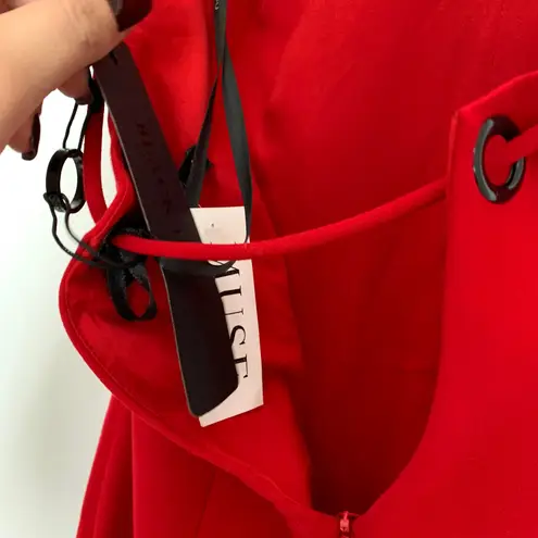 Black Halo Harley Red Plunging Sheath Dress