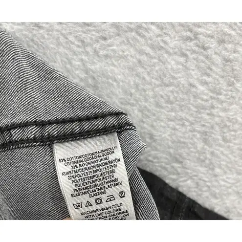 Free People  Women's Denim Skirt Solid Black A Line Paneled Size 2