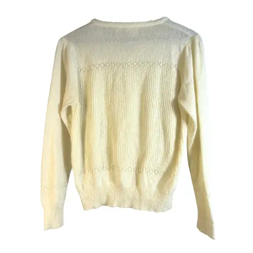 Vtg Country Craft Women's Sweater M Yellow Knit Pullover V