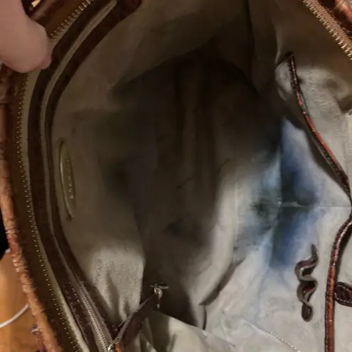 Brahmin VNTG CROC LEATHER SATCHEL TOTE SHOULDERBAG