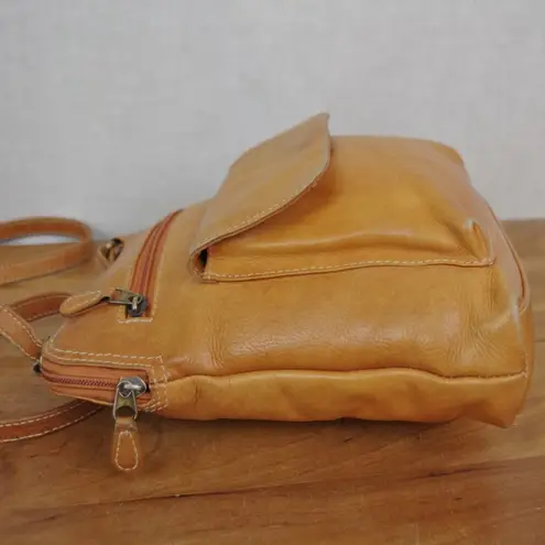 Chaos Leather Collection Small Leather Crossbody Purse Brown