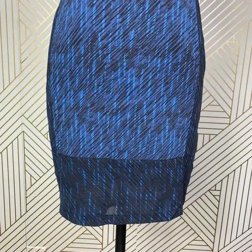 Whistles Navy Blue Silk Abstract Print Sheath Dress Size US 4