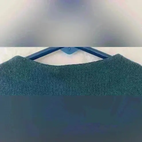 Per Se by Carlisle teal, knit merino blend sweater tunic/dress w/ pleated suede