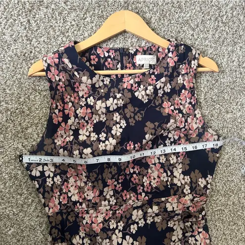 APRICOT Navy and Pink Floral Mini Dress Formal Floral Stretch XL Cinched Side Black