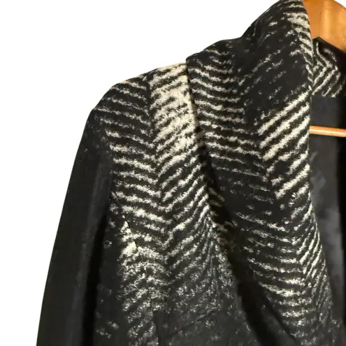 L.A.M.B. Gwen Stefani Black Ombre Stripe Wool Blend Wrap Coat Size 6