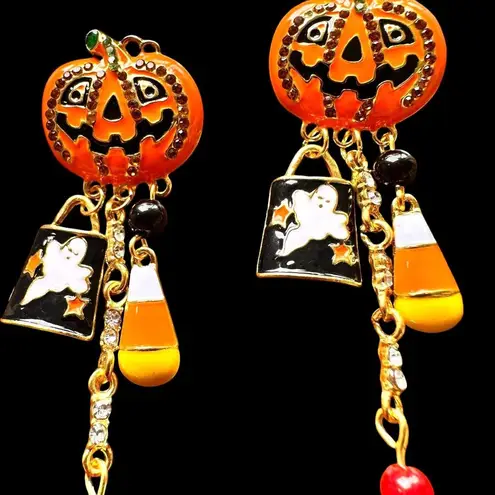 Halloween Earrings New Jack O Lantern Candy Corn Ghost Beads Pumpkin Pie…
