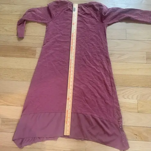 Soft Surroundings XS Long Sleeve Midi Dress with Glitter Mauve Fits Medium