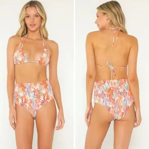 NEW Free People Citrine Dakota swim aloha blooms floral bikini bottom, size XS Purple