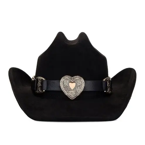 8 Other Reasons Gold Heart Cowboy Hat in Black One Size New Womens Western
