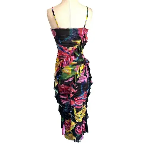 ROCOCO SAND Chris Midi Dress in Multi Small New Womens Floral Cocktail Black