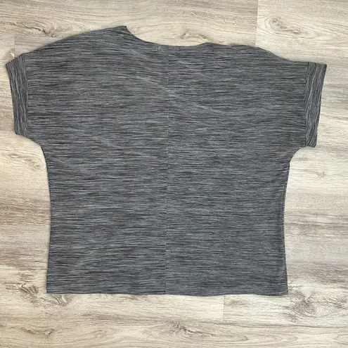 Susan Lawrence Heather Gray Short Cuffed Sleeve Shirt with Silver Metal Studs 2X