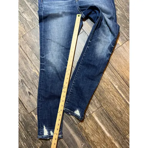 BKE Parker Universal Fit High Rise Skinny Jeans Womens 28 Dark Wash Distressed