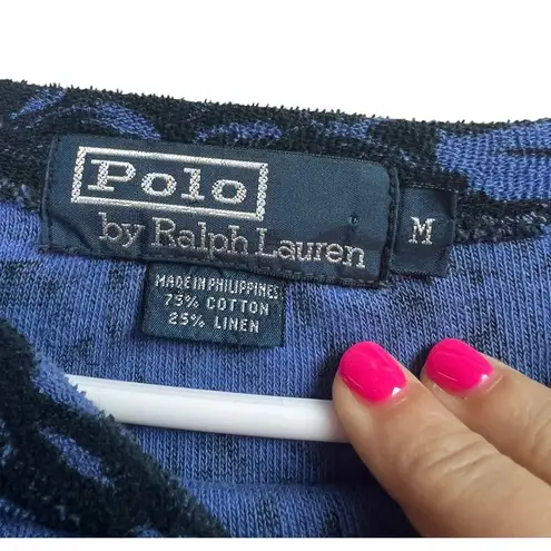Polo by Ralph Lauren Vintage Women's Top Terry Cloth Medium Black