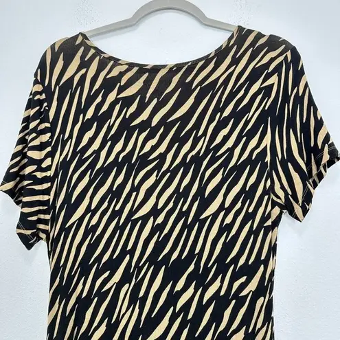Soft Surroundings Large Maxi DressTigris Black Tan Animal Print Stretch Jersey