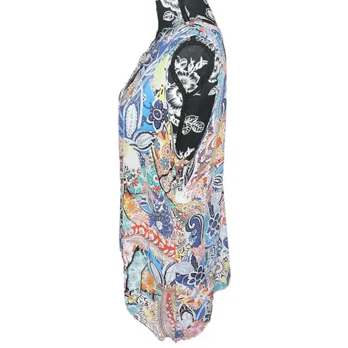 Melissa Paige ๐ Asymmetric Floral Abstract Blouse