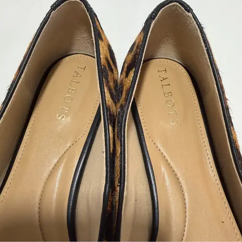 Talbots  Ryan Twist Nappa Leather Leopard Calf hair loafers flats women's US 9M