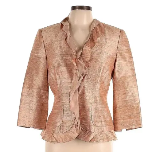 Kay Unger Vintage  New York Rose Gold Silk Blazer Jacket Women’s Size 10 Medium M