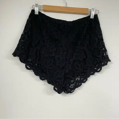 Free People  One Shorts Black Womens S Lace Shorty Festival Beachy Vacation
