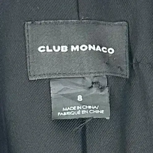 Club Monaco Charcoal and Black Wool/Vegan Leather Blazer Size 8
